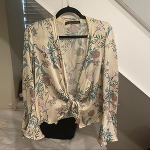 Flared Silk Blouse